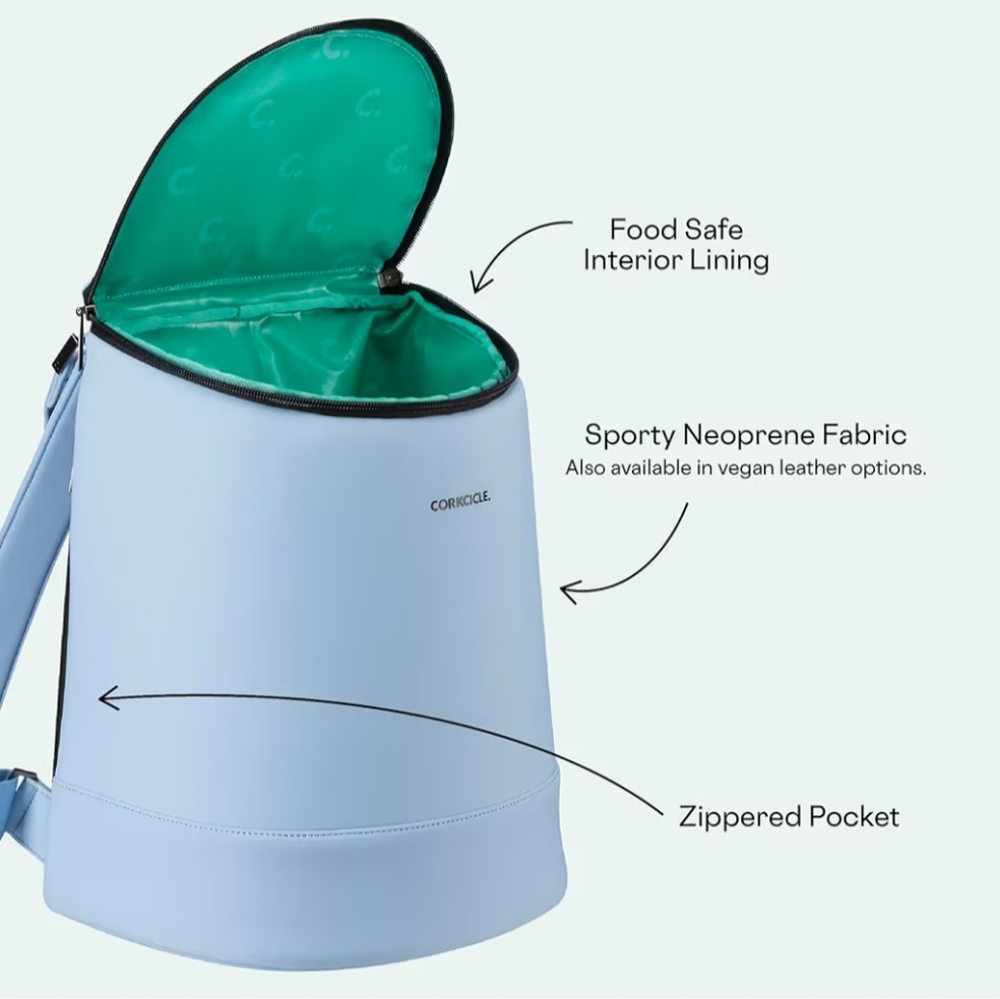 NWT Wine Cooler Bag | Corkcicle EOLA BUCKET COOLER BAG- Periwinkle Neoprene